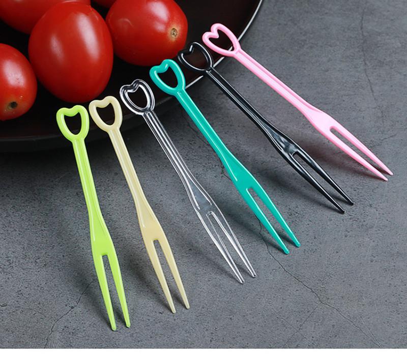 Product Introduction of 100Pcs Fruit Fork Cake Dessert Food Fruit Pick Children Snack Mini Party Festival Love Tableware Decoration Plastic Toothpick 13