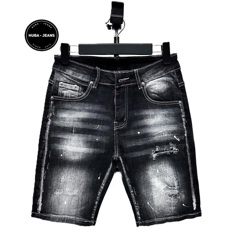 Quần Jeans Nam Dài Xám HUBA-JEANS BIGSIZE PHOM ÔM ỐNG CÔN Wash Rách Vá 2 Đáy Có Túi Denim Quầntàntật Quần Purple Quần Biker Menswear Pants quần icon thông thường có thể giặt máy khóa kéo