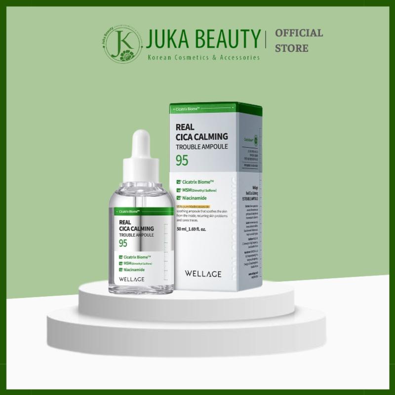 XANH LÁ Tinh chất Wellage Real CICA CALMING 95 Trouble Ampoule 50ml