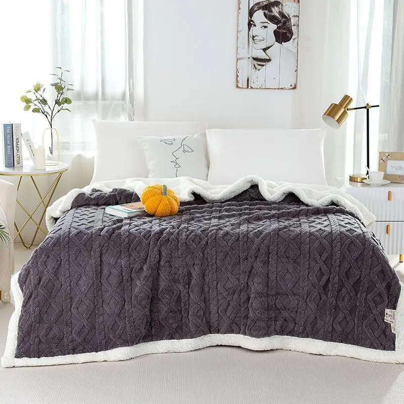Autumn Homeware Bed Blanket, 1 Count 500GSM Fleece Soft Throw Blanket, Soft Comfortable Throw Blanket for Home Office, Durable Bedroom Decor, House Accessories, Christmas Gifts 3