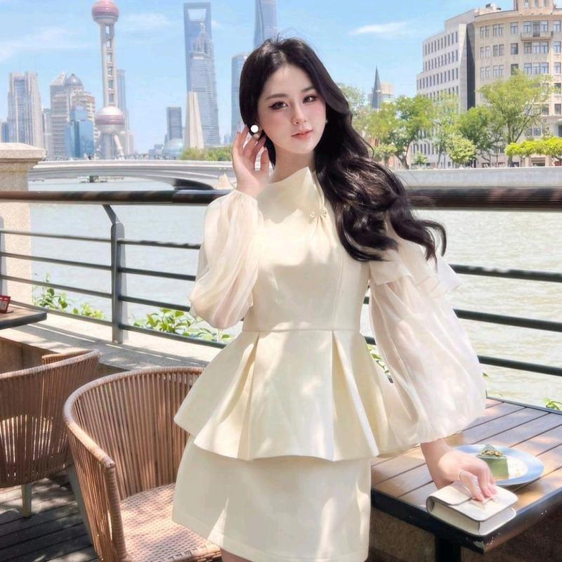 Áo Peplum by Sorella Closet Thiết Kế Tay Bồng Xinh Xắn Tiểu Thư, Áo Mặc Đi Làm, Đi Chơi