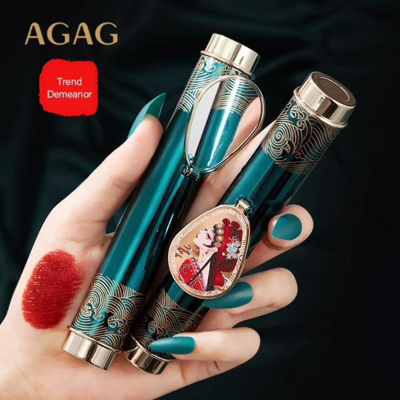 Son Môi Ma Thuật, Phong Cách Trung Quốc 10 Màu, Có Gương, Màu Có Thể Thay Đổi, Không Thấm Nước, Không dính cốc, Kết Cấu Mịn, Mỹ Phẩm