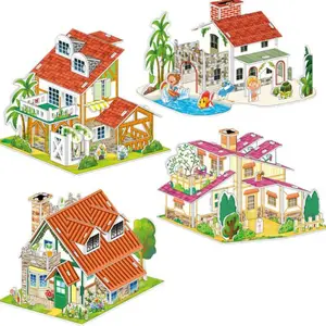 BISA COD 6354 3D DIY Puzzle Paper House / Mainan Edukasi Puzzle Anak / 3D Paper House Asli Games Toys