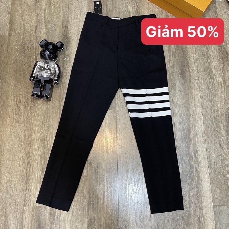 Quần âu thêu 4 sọc trắng đứng fom hàng đẹp Nam Menswear