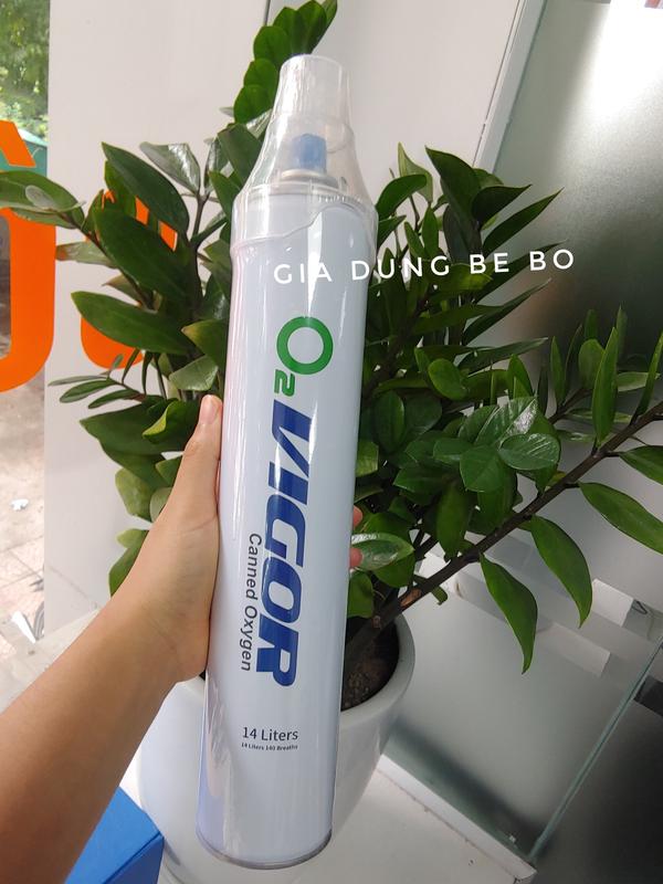 O2 Vigor Bình oxy mini cầm tay 14 lít khí hỗ trợ thở cho trường hợp khẩn cấp, người già, phụ nữ mang thai, trẻ em, người leo núi
