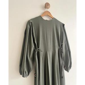 Pakaian Wanita, Gaya Muslim, Warna Pepejal, Tali, Fesyen, Gaun Panjang, Ketibaan Baru