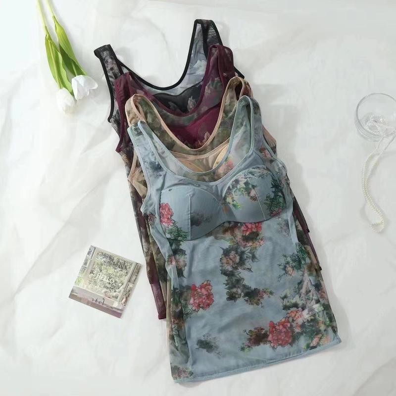 Áo Vest Ren Ngoại Cỡ Hàng Mới Về, Có Đệm Ngực, Áo Ngực Nữ Bó Sát Siêu Mỏng, Cảm Giác Đám Mây Sha, Một Mảnh 3