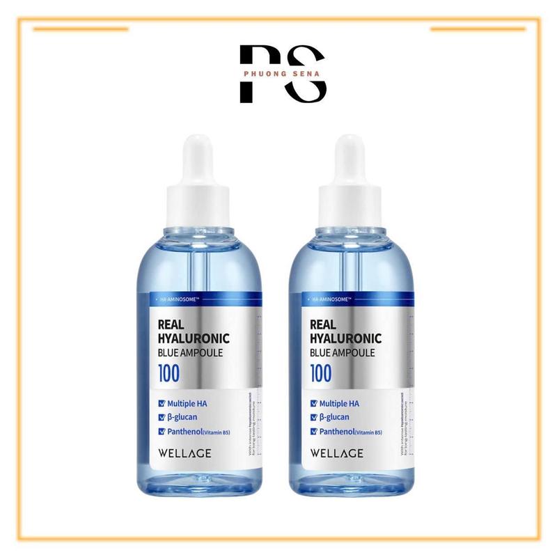 SN0403- Combo 2 chai Tinh chất dưỡng da Wellage Real Hyaluronic Blue Ampoule 100 -75mlx2 Dưỡng Ẩm Da Serum Skincare Chăm Sóc Da.