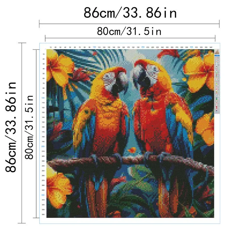 Bird Pattern Cross Stitch Kit, DIY Cross Stitch Embroidery Kit, Cross Stitch Kit for Beginners, DIY Needlework Printed Canvas Embroidery Tool Kits 1