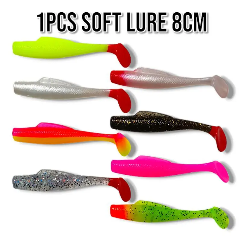 ECERAN/1PCS SOFT LURE 8CM. UMPAN CASTING GABUS 0
