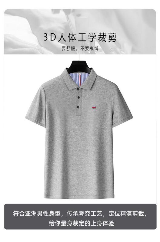 Product Introduction of Áo Thun Nam Ngắn Tay, 100% Cotton, Áo Polo Thêu Ve Áo, Màu Trơn Tay Lửng Áo, Thời Trang, Bộ Sưu Tập Mùa Hè Mới 5