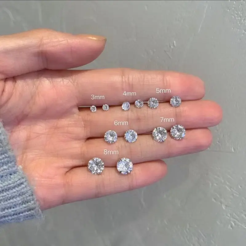 [018] Bông tai đá đơn giản 2mm-7mm SolSilver
