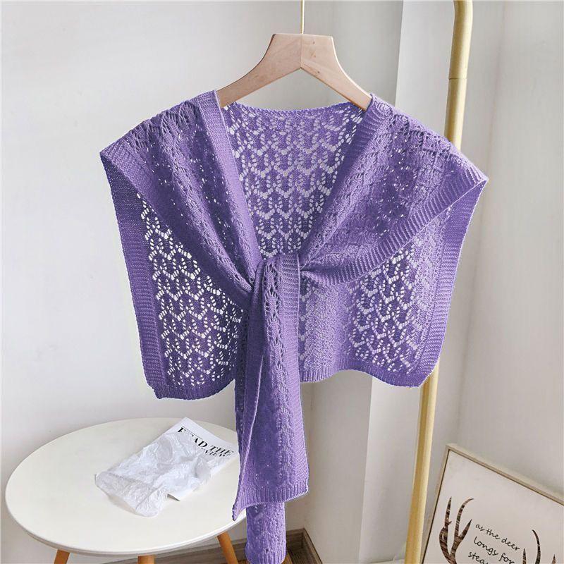 Khăn Choàng Cho Nữ, Thắt Nút Dệt Kim, Khoét Lỗ, Áo Mặc Bên Ngoài, Áo Sơ Mi, Áo Vest, Phong Cách Mùa Xuân Hè, Quấn Vai, Khăn Quàng Cổ Bọ Rùa Hợp Xu hướng 4