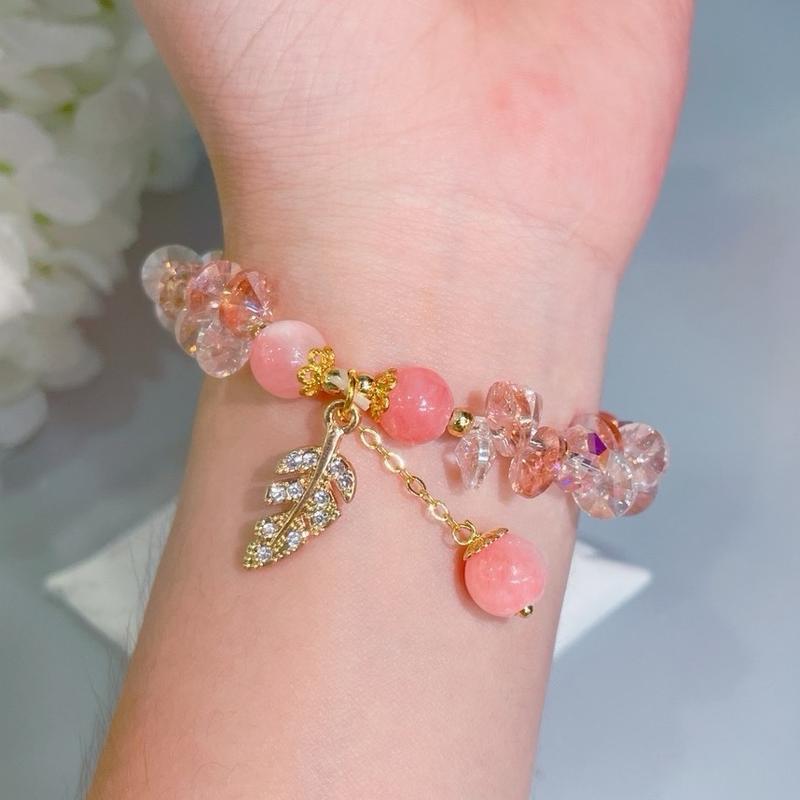MT28 Vòng tay phụ kiện pha lê hồng (ngẫu nhiên) 1