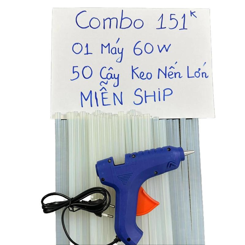 Combo Máy Bắn Keo Silicome + 50 Cây Keo Nến - Máy Bắn Keo Lớn 60w & Máy Bắn Keo Nhỏ 20w Kèm 50 Cây Keo Nến