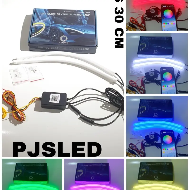 Lampu LED DRL Alis Flexibel WRGB APP 30 60 cm Welcome + RGB Matrix Mobil Motor Vinyx 30cm 60cm Selang Sein 0