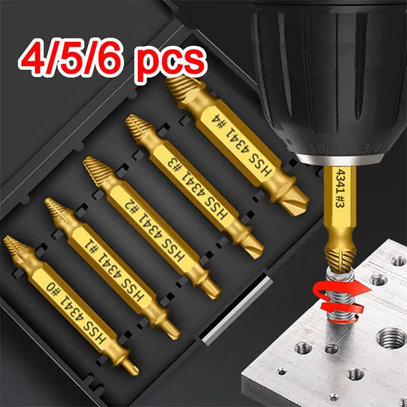 Damaged Screw Extractor Set, Easy Out Bolt Extractor, Stripped Screw Remover, Stripped Head Screws Nuts Bolts Bit Gift for Men, Portable Tool Accessories, Hardware