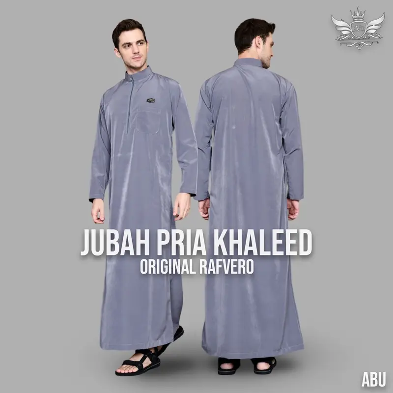 RAFVERO Jubah Pria KHALEED Original Navy - Gamis Pria Muslim Dewasa Katun Bestway Premium Model Baru Jubah Lebaran 2025 Size M L XL - Kombinasi 6