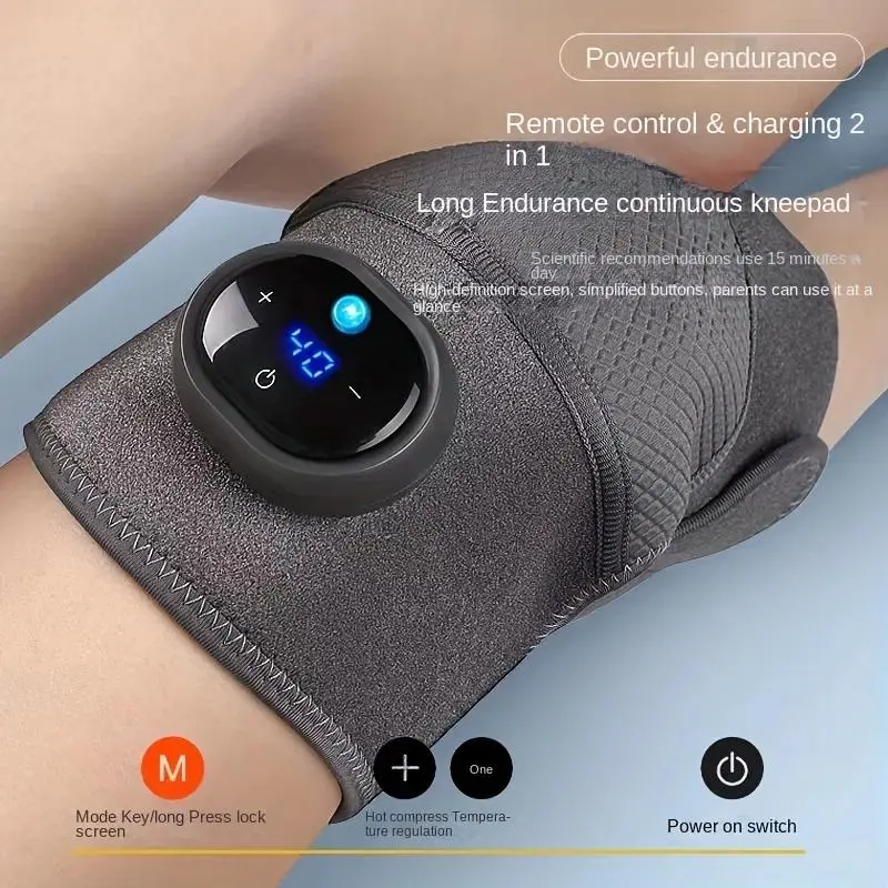 Knee Massager, 3 Vibration Modes & 5 Heat Levels Knee Massage Tool, USB Rechargeable Knee Support, Ideal Heating Pad for Relaxation and Recovery 4