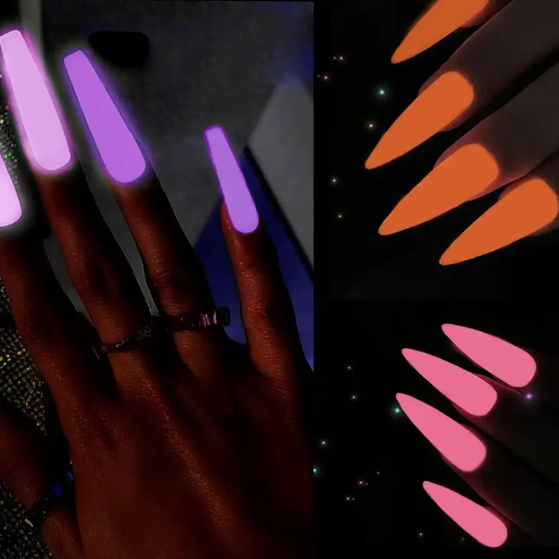 Glow in The Dark Gel Nail Polish Set, 12pcs/set Soak Off UV/LED Manicure Gift Set, Long-lasting Salon Quality Nails 5