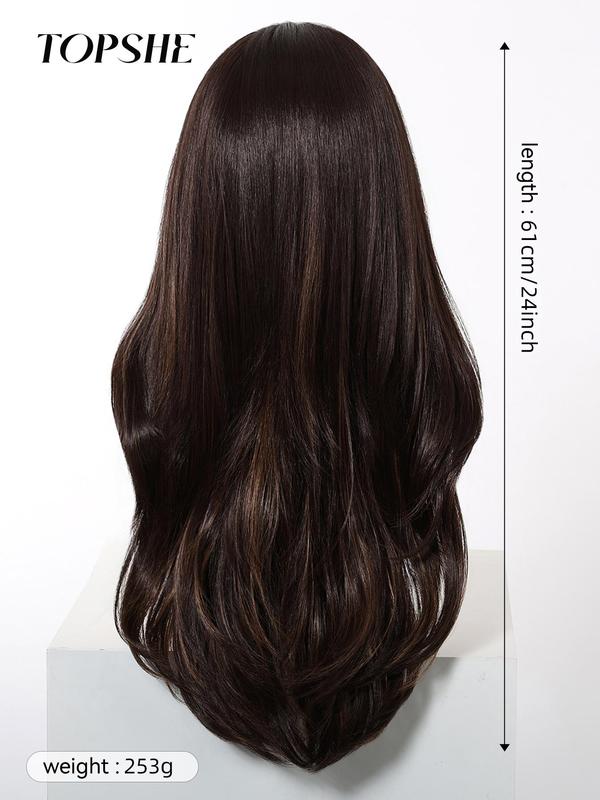 24 Inch Long Wigs for Women, Gorgeous Fluffy Wigs without Bangs, Synthetic Lace Front Wigs for Party, Daily Use 1
