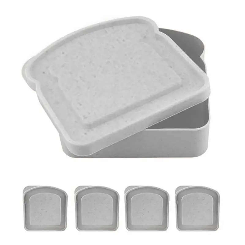 Portable Sandwich Box, 1 Count Bamboo Fiber Bread Storage Box, Food Storage Container For Home Kitchen, Spring Festival Supply for Home & Holiday, Kitchen Accessories 3