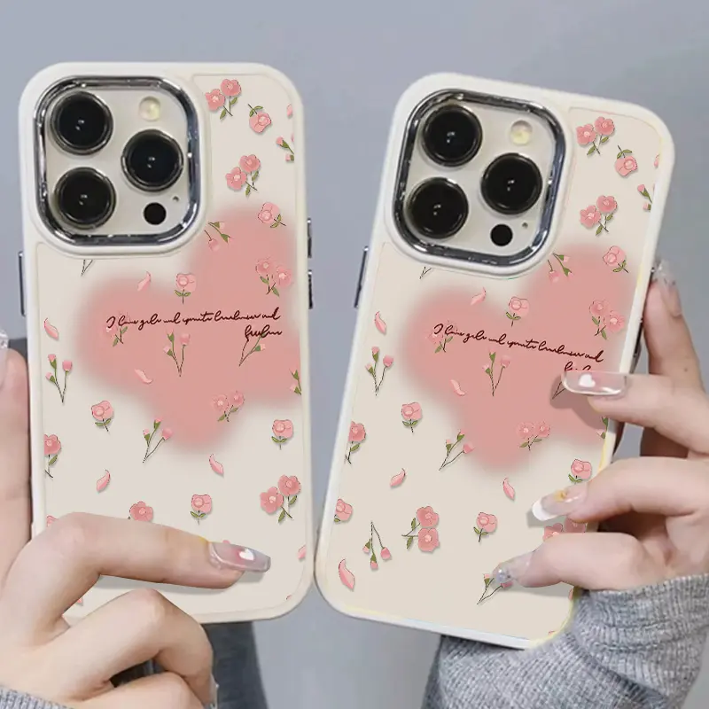 Ốp Mềm Silicon, Thiết Kế Thẩm Mỹ, Tương Thích Cho iPhone 7, 8 Plus, 12, 14, 15, 13, 11, Pro Max, Plus, XR, X, XS MAX, SE2020, Bảo Vệ Camera, Chống Sốc, Màu Hồng Và Đào Hoa Tươi Mới 8