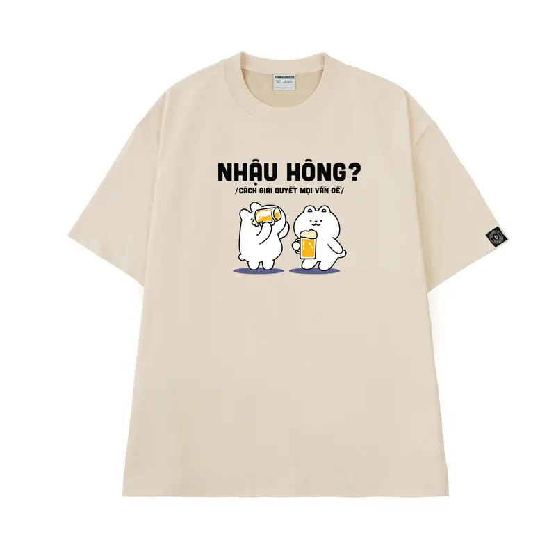 Áo Thun in " Nhậu Hông " Overco có Bigsize vải Cotton thoáng mát - O1A40 4