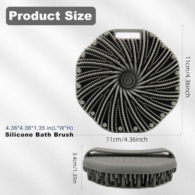 Silicone Body Scrubber, Shampoo Massage Brush, Exfoliating Bath Shower Brush Scrubbers, Bathroom Accessories 2