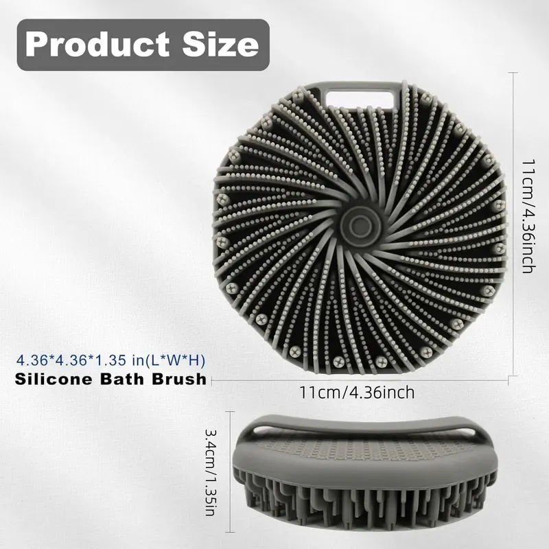 Silicone Body Scrubber, Shampoo Massage Brush, Exfoliating Bath Shower Brush Scrubbers, Bathroom Accessories 1