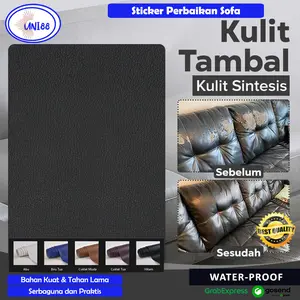 Sticker Penambal Kulit Sofa & Jok Motor Mobil Tahan Air Waterproof Bahan PU Sintetis Praktis Mudah Pasang Sendiri Variasi Warna & Ukuran
