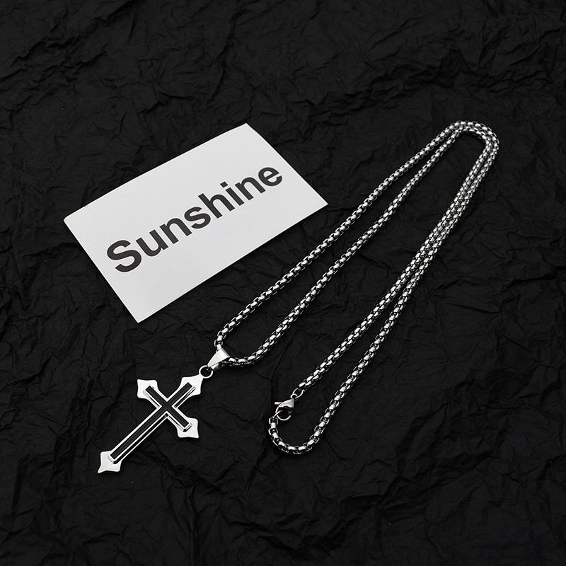 Product Introduction of Cross necklace for men and women Instagram trendy hip-hop couple party pendant personalized necklace ankh  necklace 5