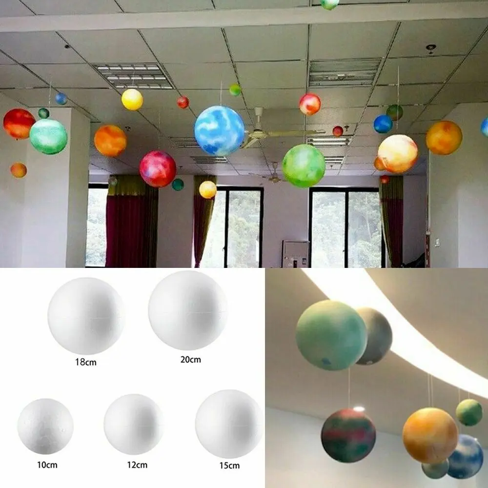 Quả Bóng Thủ Công Màu Trắng Xốp, Polystyrene Tạo Mẫu, Đồ Dùng Tiệc Tùng Giáng Sinh, Hàng Mới Về, Bán Chạy, Thích Hợp Cho Trẻ Em, Quà Tặng Giáng Sinh, Có Kích Thước 10 / 12 / 15 / 18 / 20Cm, Lý Tưởng Để Trang Trí Tiệc Giáng Sinh