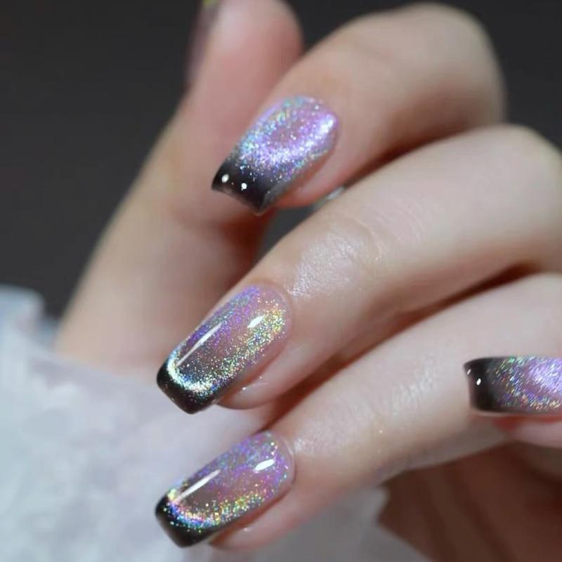 gel sơn móng tay Gel Mắt Mèo Laser Cầu Vồng Hiệu Ứng Ánh Sáng Đa Chiều móng nghệ thuật UV Manicure [SK16] 8