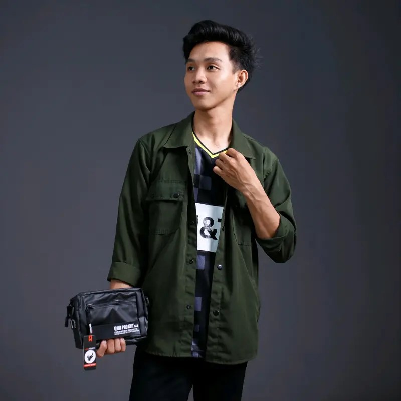 QNA PROJECT - Kepler Clutch Bag - Pouch Pria Wanita Tas Selempang Hand Bag Sling Bag Shoulder Bag - Waterproof - Hitam 3