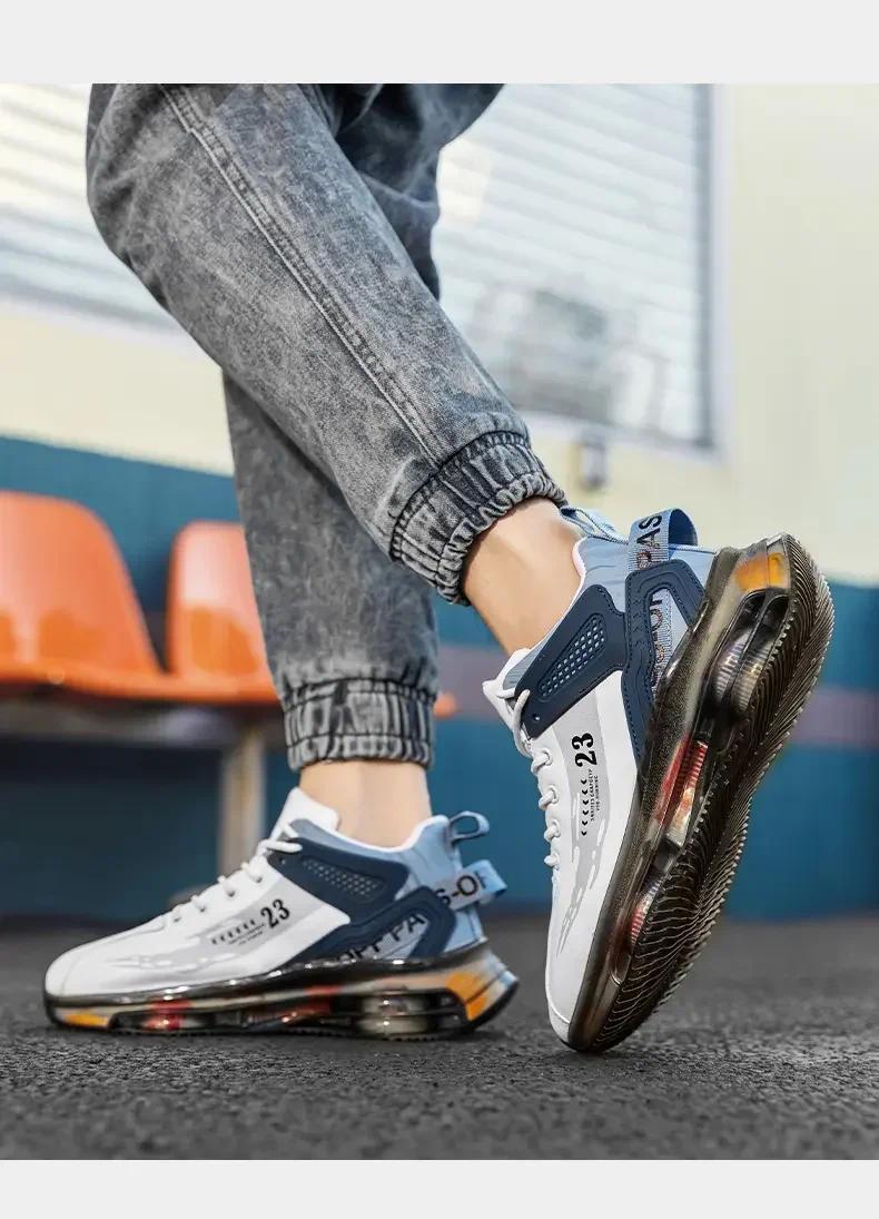 Product Introduction of Men's Sneakers New in High Top Running Shoes Golf Shoes Round Toe Platform Shoes Casual Fashion for Men Sneakers Waterproof 12