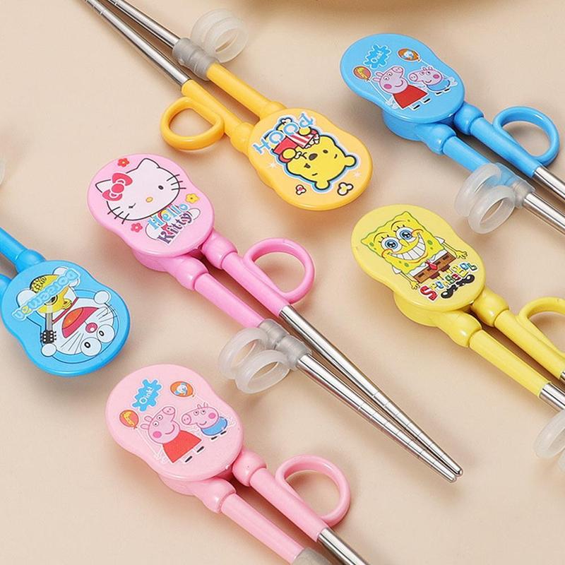 Đào Tạo Trẻ Em Em Bé Đũa Bằng Thép Không Gỉ, Thiết Kế Hoạt Hình, Thích Hợp Cho Trẻ Em Và Người Mới Bắt Đầu, Q6R8 7