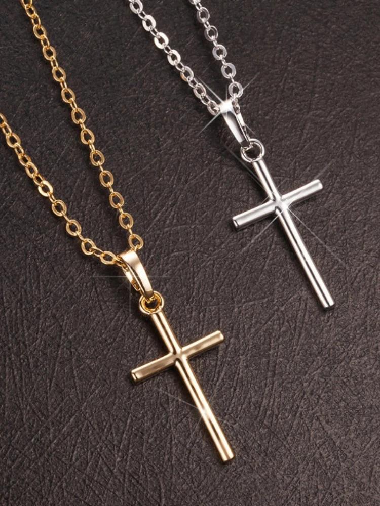 Product Introduction of Salib, Kristian Yesus, Warna Perak, Rantai Panjang, Loket Mudah, Untuk Wanita dan , Hadiah Barang Kemas     lelaki Besi   steel  men kalung titanium pria pendant cross necklace Jewelry women y2k locket 10
