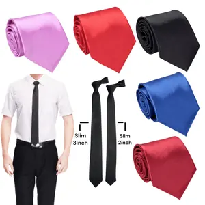 Dasi Polos Slim 3 inch Lebar 8cm