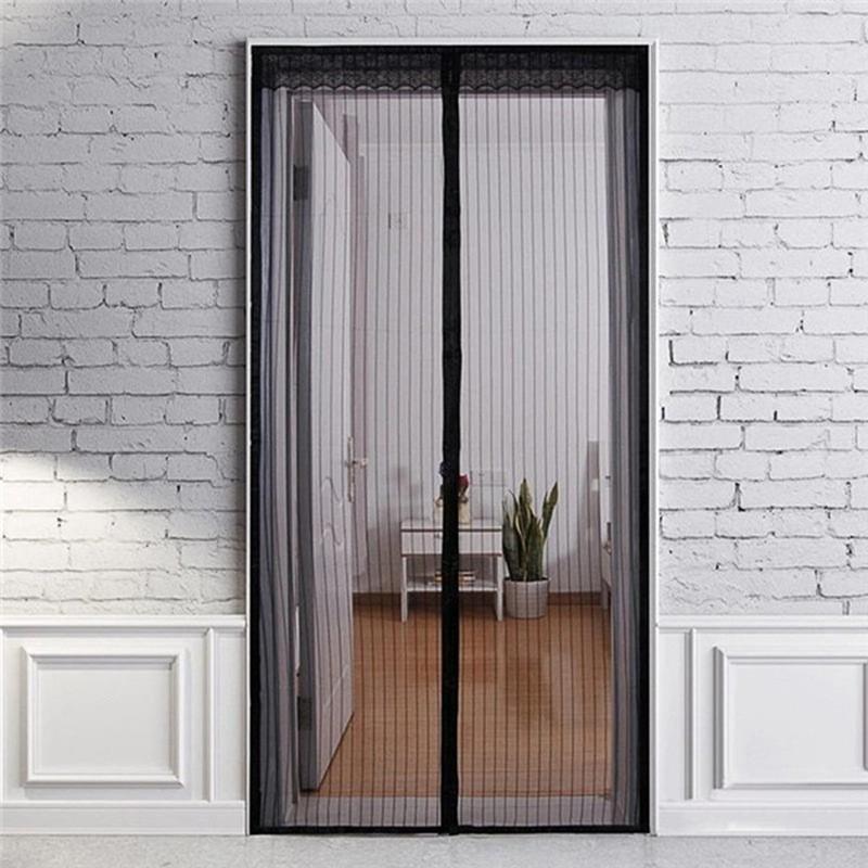 Mosquito Door Curtain Magnetic Fly Screen with Fastener Tape Easy to Install Magnetic Closure Doorway Screen Mosquito Curtain 1