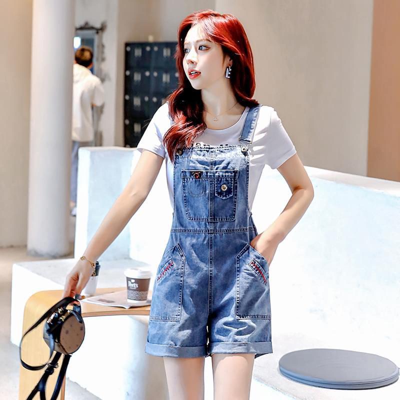Yếm quần Jean có dây đai điều chỉnh cho nữ 40-60kg 2