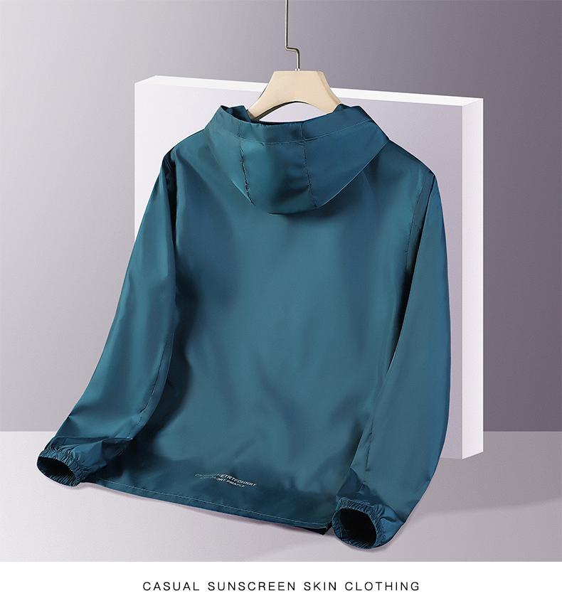 Product Introduction of Summer New Ice Silk Hooded Sunscreen Clothing Thin Section Of Ultraviolet Breathable Printed Jacket Fashion Outdoor Men's 4