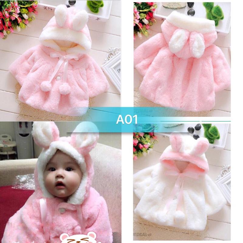  Áo khoác tai thỏ cho bé gái 3-12kg 
