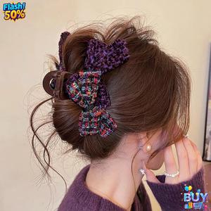 กิ๊บติดผมโบว์ผ้ากำมะหยี่ สำหรับผู้หญิง ฤดูใบไม้ร่วง ฤดูหนาว ระดับไฮเอนด์ คลิปฉลามขนาดใหญ่ เหมาะสำหรับผมหนา ดีไซน์แฟชั่นและสวย ขั้นสูง อัพเกรดสต็อกพร้อมในปี 2025