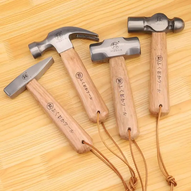 1pc Mini High Carbon Steel Solid Wood Short Handle Octagonal or Round Head Hammer Small Manual Hardware Tool