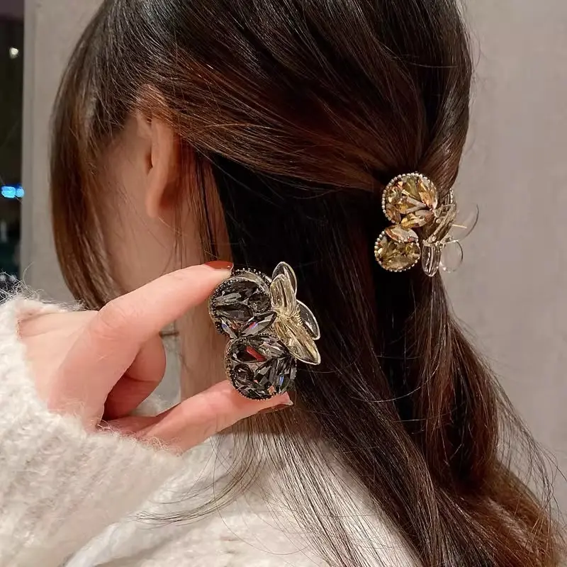 Kẹp tóc 4cm pha lê hình quả cherry cao cấp cho nữ phụ  kientoc Women