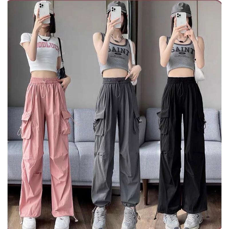 Quần KaKi Ống Rộng Dây Rút Bo Gấu Phong Cách Retro Cho Nam Nữ Bigsize70kg Sport Jogger