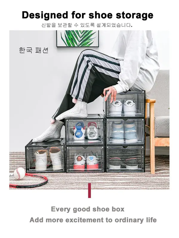Trang Hộp đựng giày xếp chồng từ tính trong suốt phía trước hộp giày Chất lượng caobền và chống bụi 1