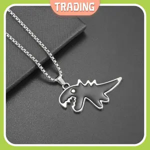 【Ready】Versi Korea Kalung Hip-Hop Terlalu Tinggi Kartun Dinosaurus Kecil Rantai Sweter Jumper Modis Trendi