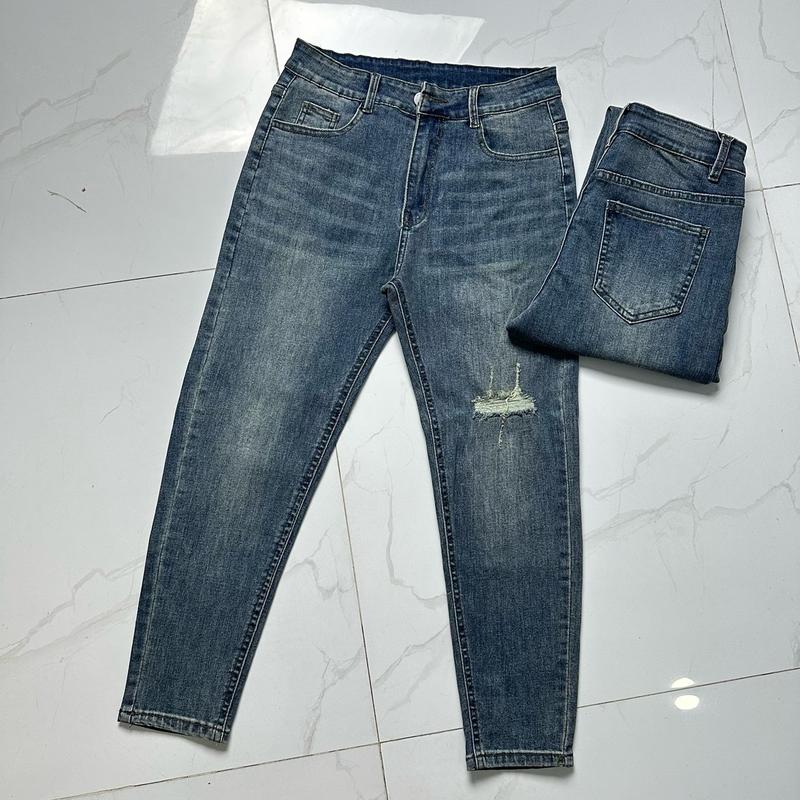 [MS 0021] Bigsize 55-85kg Quần Jean Form Baggy 9 Tấc Co Giãn 4 Chiều Màu Xanh Bụi Vàng
